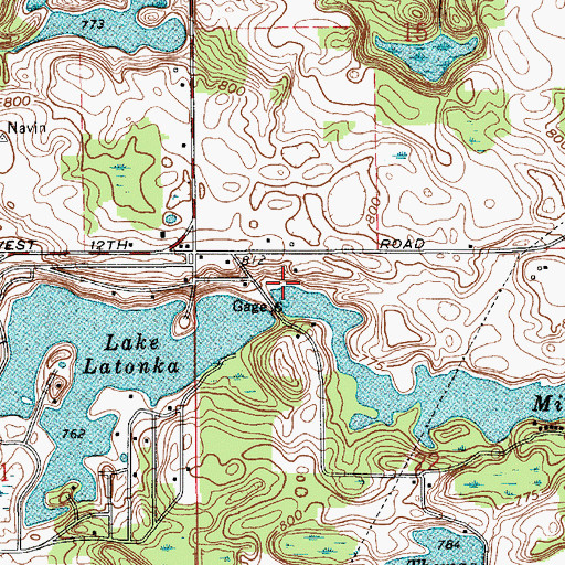 Topographic Map of Schori Lake Dam, IN