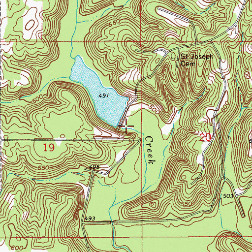 Topographic Map of Soil and Water Conservancy District Dam, IN