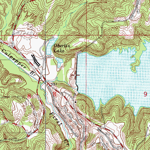 Topographic Map of Greenwood Lake Dam, IN