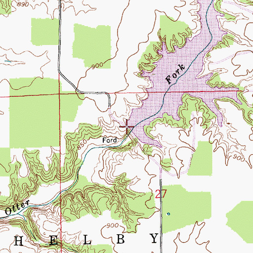 Topographic Map of Old Timber Lake Dam, IN