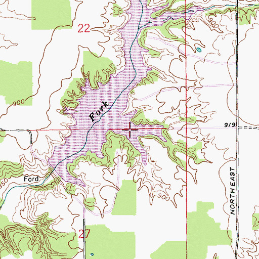 Topographic Map of Old Timber Lake, IN