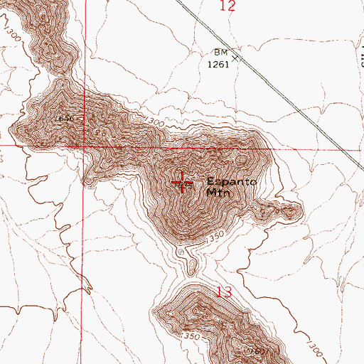 Topographic Map of Espanto Mountain, AZ