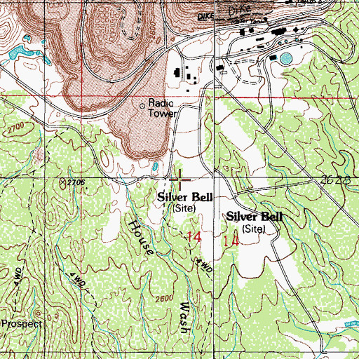 Topographic Map of Silver Bell Post Office, AZ