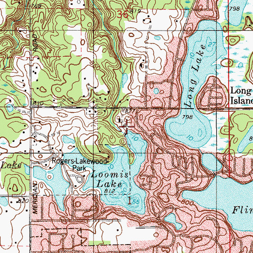 Topographic Map of Loomis Lake Dam, IN