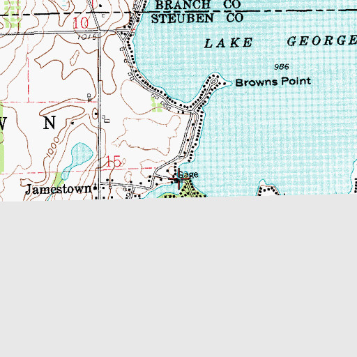 Topographic Map of Lake George Dam, IN