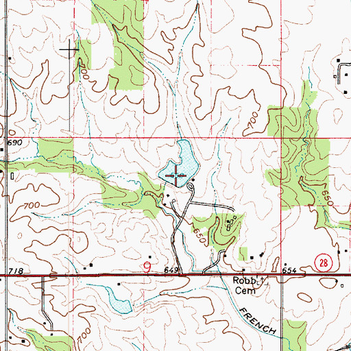 Topographic Map of Desmond Able Lake, IN