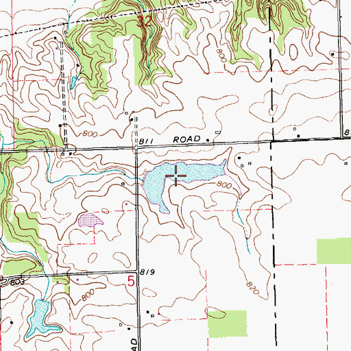 Topographic Map of Fearnow Lake, IN