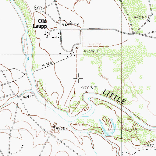 Topographic Map of Leupp Post Office, AZ