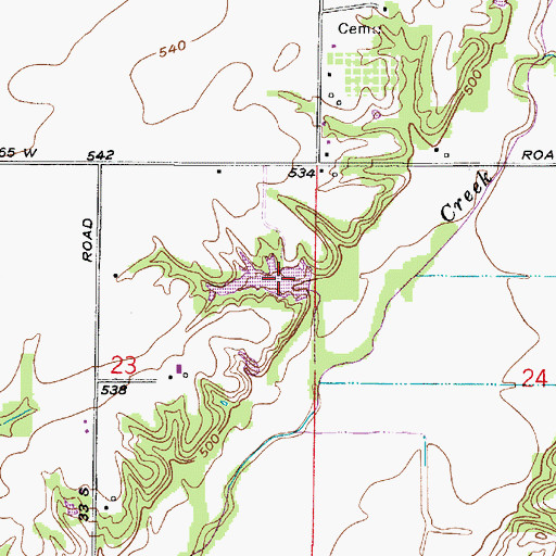 Topographic Map of Wadsworth Lake, IN