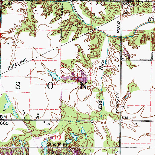 Topographic Map of Risslers Lake, IN