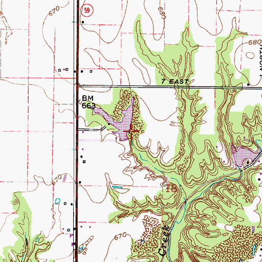 Topographic Map of Bowles Lake Dam, IN