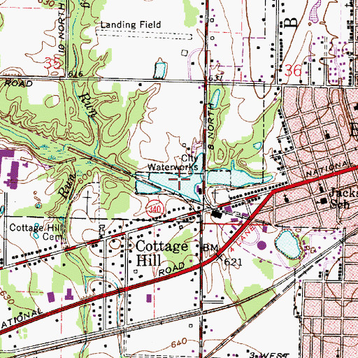 Topographic Map of Water Works Lake, IN