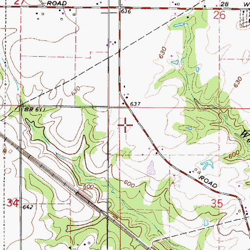 Topographic Map of Lost Creek Conservation Club Lake, IN