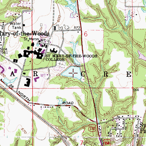 Topographic Map of Saint Marys Lake, IN