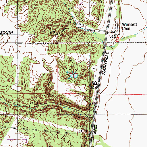 Topographic Map of Shell Lake, IN