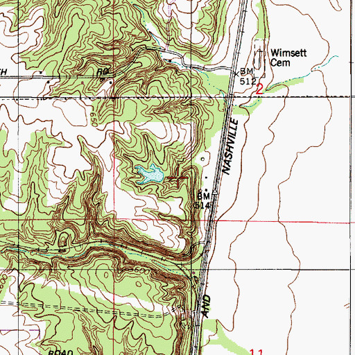 Topographic Map of Shell Lake Dam, IN