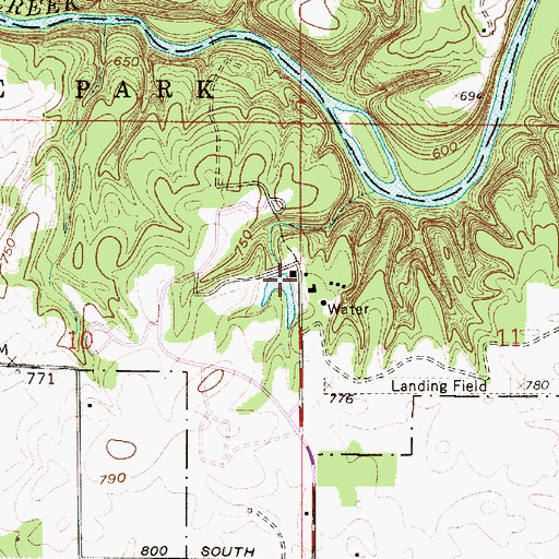 Topographic Map of Shades Pond, IN