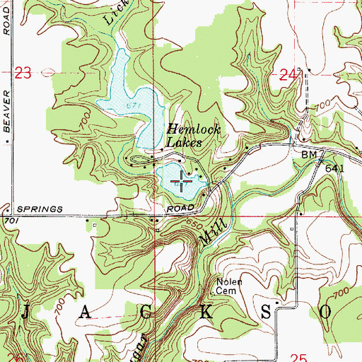 Topographic Map of South Hemlock Lake, IN