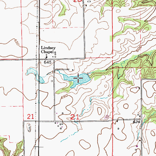Topographic Map of Chew Lake, IN