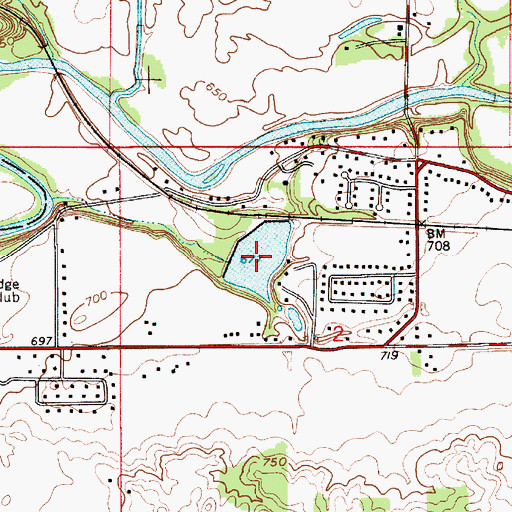 Topographic Map of Sportsmans Club Lake, IN