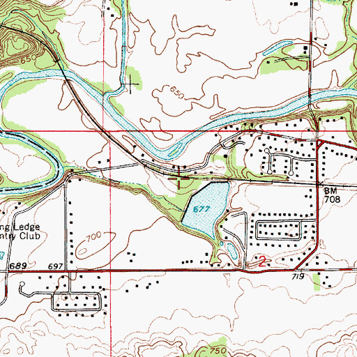 Topographic Map of Sportsmans Club Lake Dam, IN