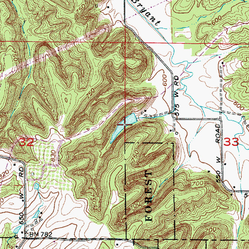 Topographic Map of Paragon Lake, IN