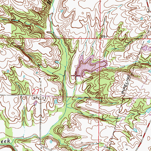 Topographic Map of Salter Lake Dam, IN