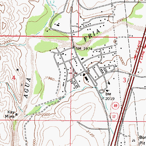 Topographic Map of Black Canyon City Post Office, AZ
