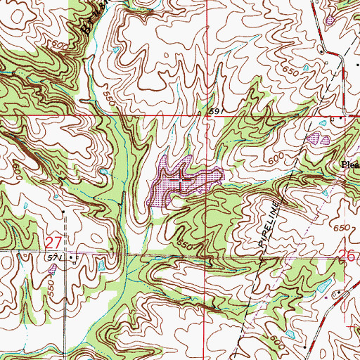 Topographic Map of Salter Lake, IN
