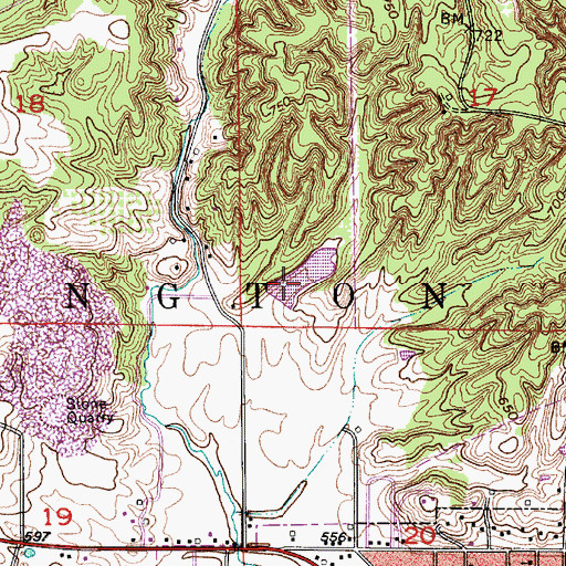 Topographic Map of Ralph Ketchum Lake Dam, IN