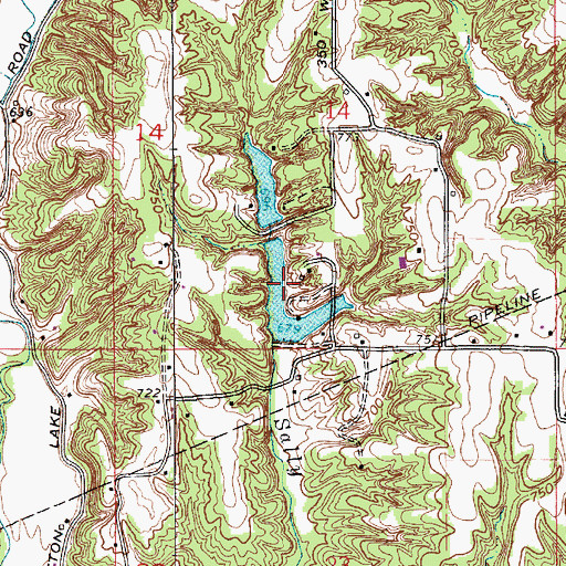 Topographic Map of Smith Lake, IN