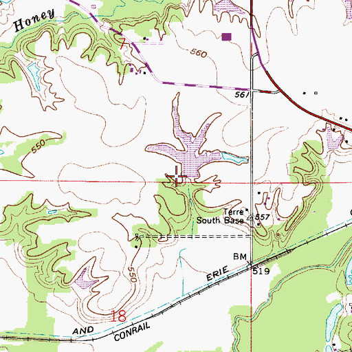 Topographic Map of Felstein Lake Dam, IN