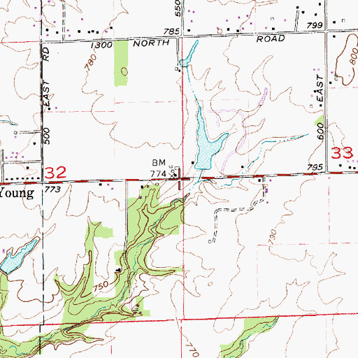 Topographic Map of Arens Lake Dam, IN