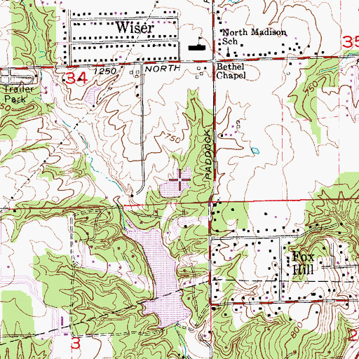 Topographic Map of Upper Wildwood Lake, IN