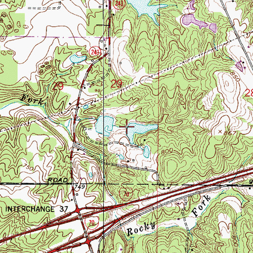 Topographic Map of Greyhound Lake Dam, IN