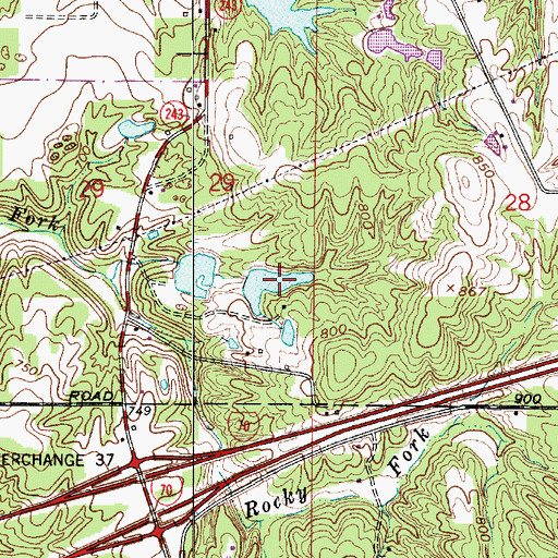 Topographic Map of Greyhound Lake, IN