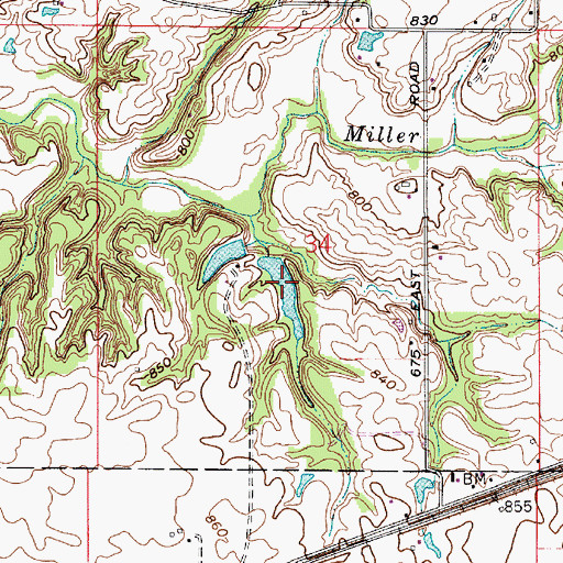 Topographic Map of Banks Lake, IN