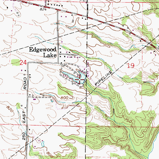 Topographic Map of Edgewood Lake, IN