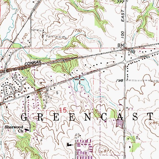 Topographic Map of Albin Pond Dam, IN
