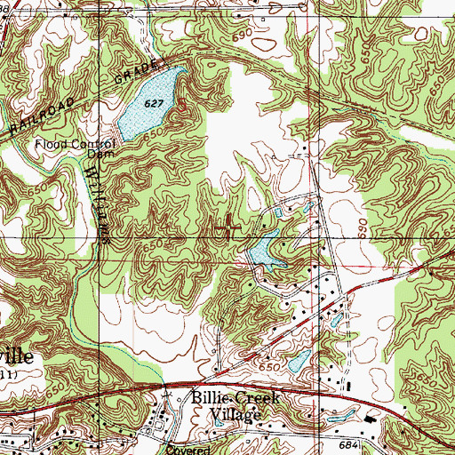 Topographic Map of Lakeview Estates Lake Dam, IN