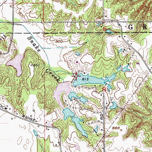 Topographic Map of Amy Lake Dam, IN