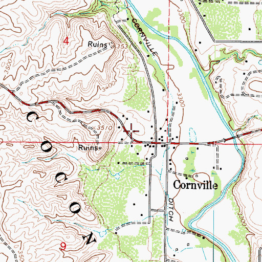 Topographic Map of Cornville Post Office, AZ
