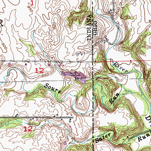 Topographic Map of Bartmess Lake, IN