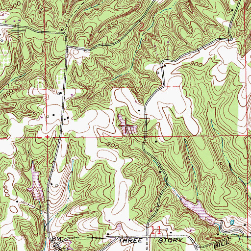 Topographic Map of Baker Lake, IN