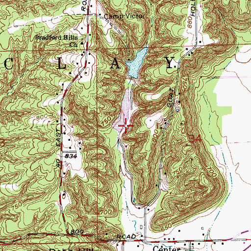 Topographic Map of Arnold Lake Dam, IN