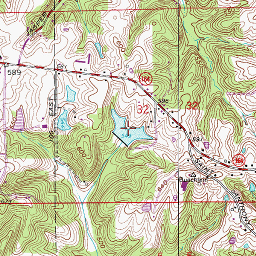 Topographic Map of Briedenbaugh Lake, IN