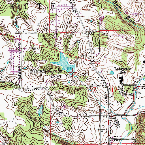 Topographic Map of Floyds Knobs Lake Dam, IN