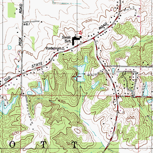 Topographic Map of Morgan Lake Dam, IN