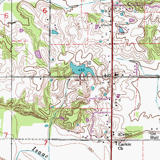 Topographic Map of Miller Lake Dam, IN