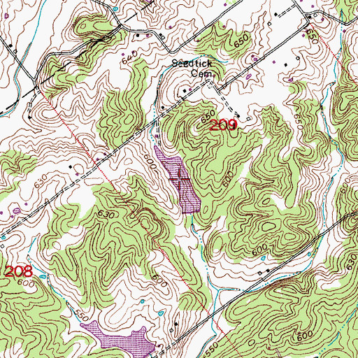 Topographic Map of Shady Hollow Lake, IN